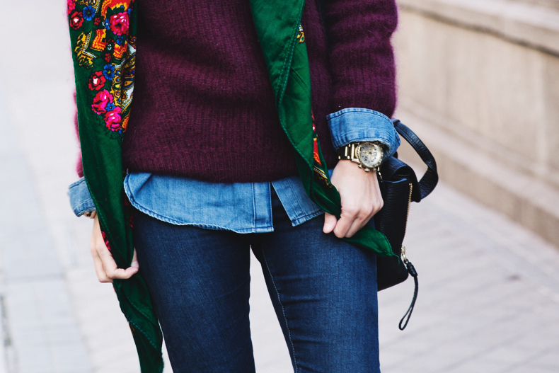 Double_Denim-Loafers-Burgundy_Jumper-Outfit-Vintage_Scarf-Street_Style-35