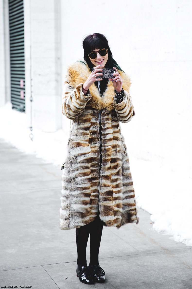 New_York_Fashion_Week-Street_Style-Fall_Winter-2015-Fur_Coat-Earrings-Langley_Fox-1