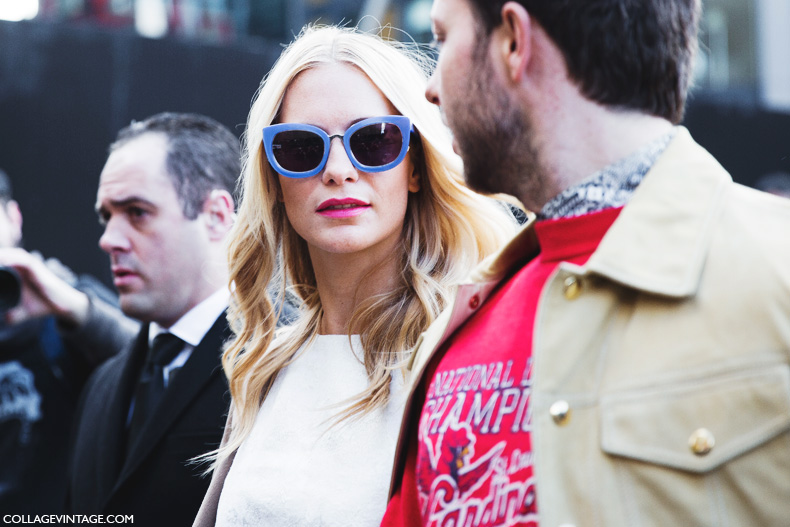 London_Fashion_Week-Street_Style-Fall_Winter_14-Poppy_Delevigne-Topshop_Unique-Shorts-Blue_Sunglasses-2