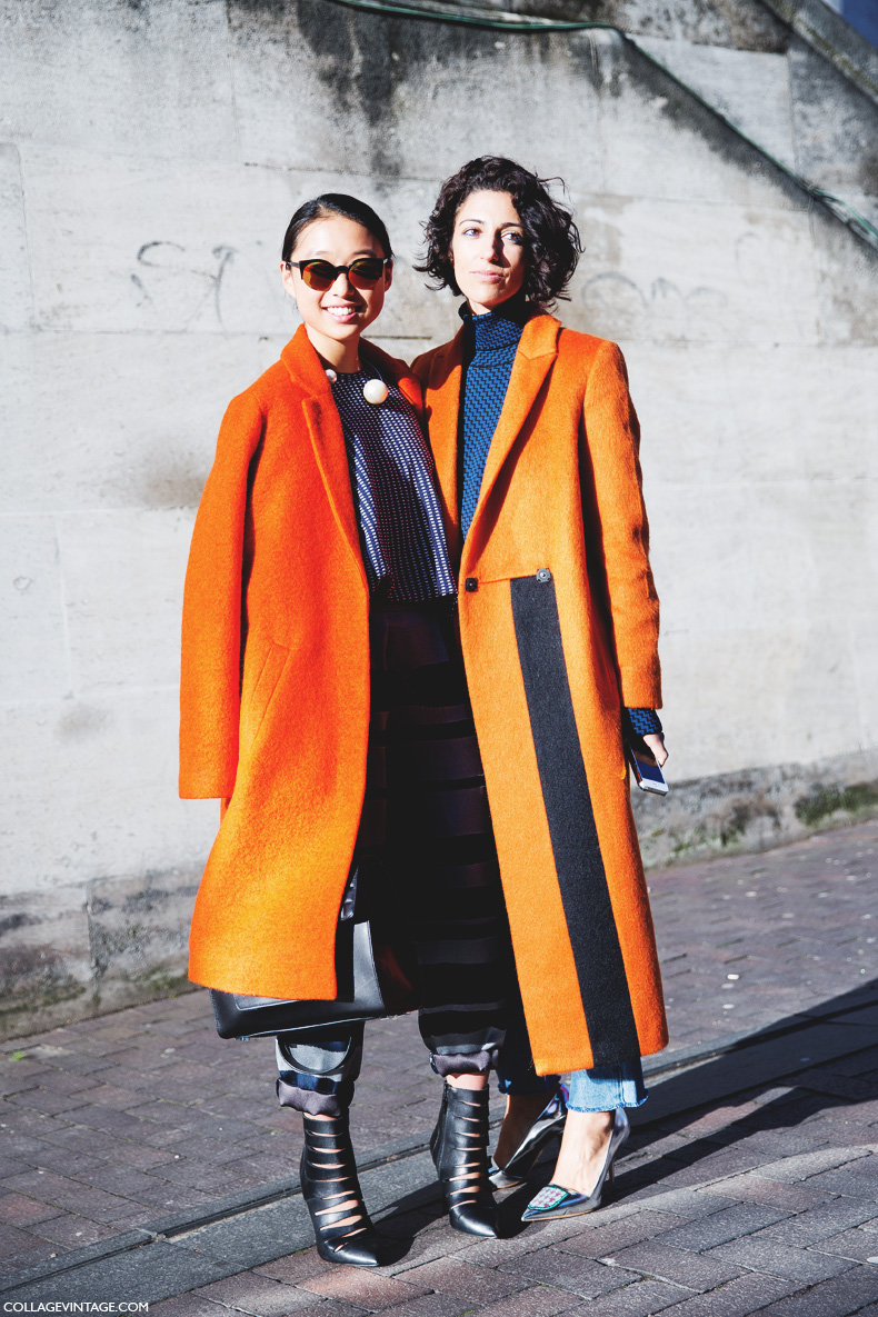 London_Fashion_Week-Street_Style-Fall_Winter_14-Yasmin_Sewell-Orange_Coat-1