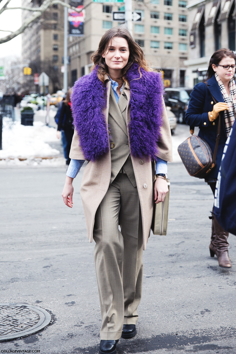 New_York_Fashion_Week-Street_Style-Fall_Winter-2015-Purple_Scarf-Suit-