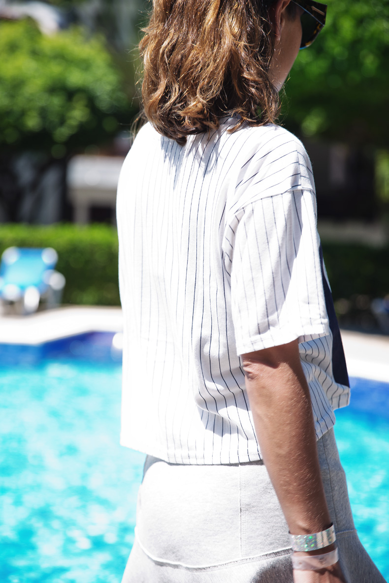 Grey_Skirt-Baseball_Top-Sandals_Black-Karen_Walker_Sunglasses-Street_Style-Beach-Summer-1