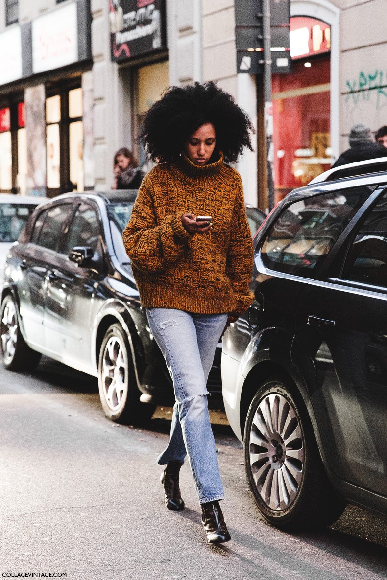 Milan_Fashion_Week-Fall_Winter_2015-Street_Style-MFW-Julia_Sarr_Jamois-Levis-Louis_Vuitton_Booties-