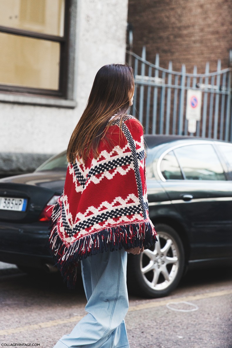 Milan_Fashion_Week-Fall_Winter_2015-Street_Style-MFW-Poncho-Flared_Jeans-