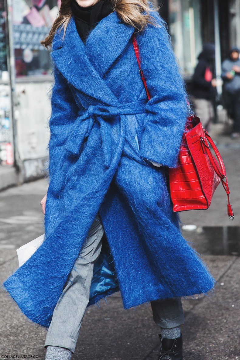 New_York_Fashion_Week-Fall_Winter_2015-Street_Style-NYFW-Blue_Coat-Red_Bag-