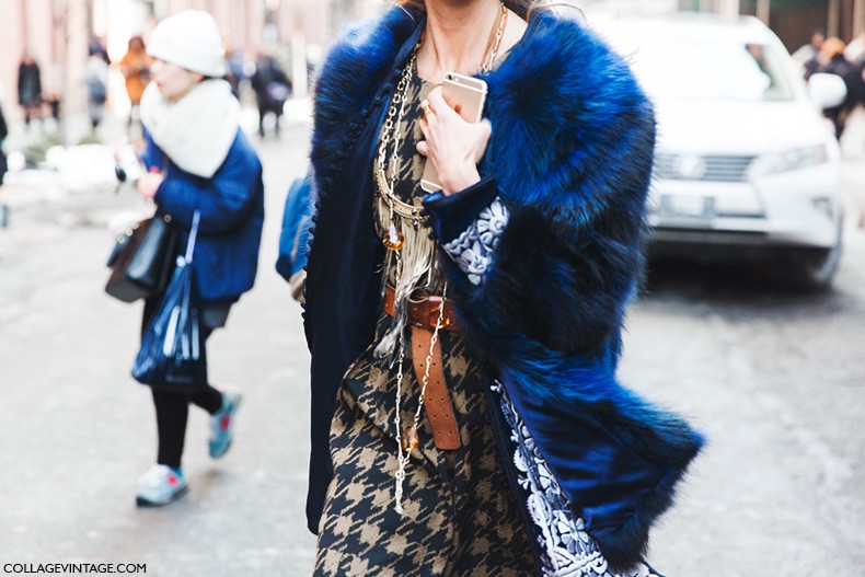 New_York_Fashion_Week-Fall_Winter_2015-Street_Style-NYFW-Blue_Fur_Coat-