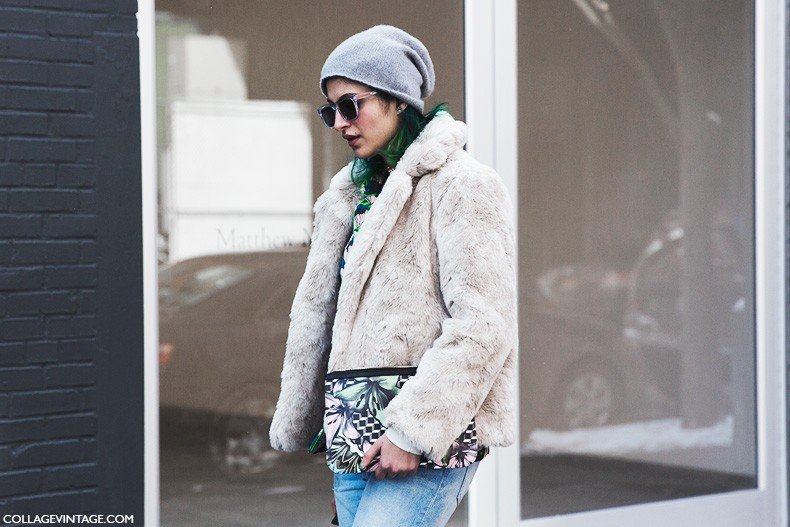 New_York_Fashion_Week-Fall_Winter_2015-Street_Style-NYFW-Fur_Coat-Beanie-