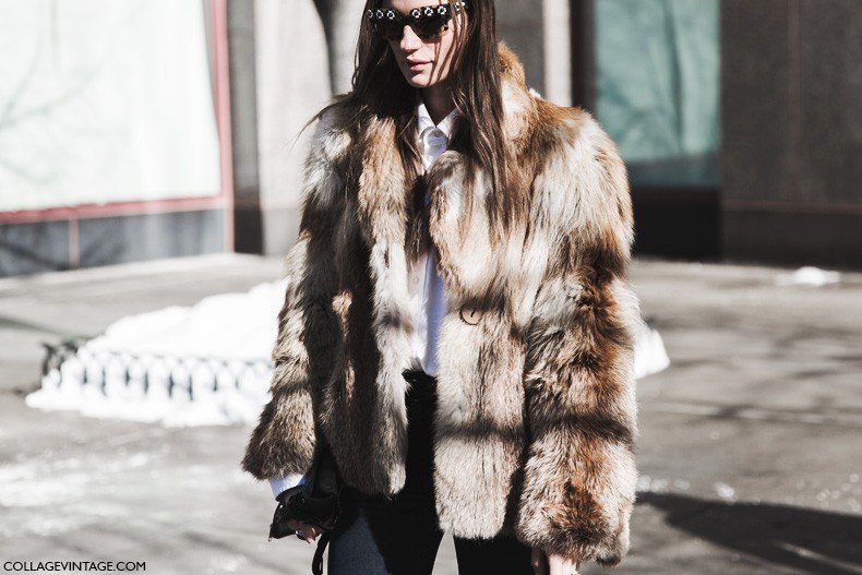 New_York_Fashion_Week-Fall_Winter_2015-Street_Style-NYFW-Fur_Coat-Prada_Sunglasses-