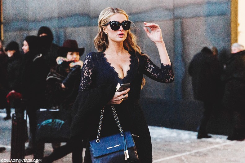 New_York_Fashion_Week-Fall_Winter_2015-Street_Style-NYFW-Paris_Hilton-Lace_Dress