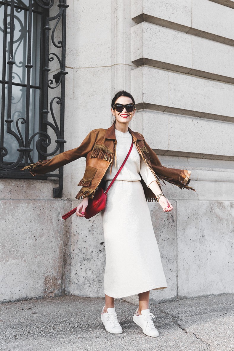 Fringed_Jacket-Polo_Ralph_Lauren-Flame_Sneakers-Isabel_Marant-Gucci_Disco_Bag-White_Dress-Outfit-Street_Style-