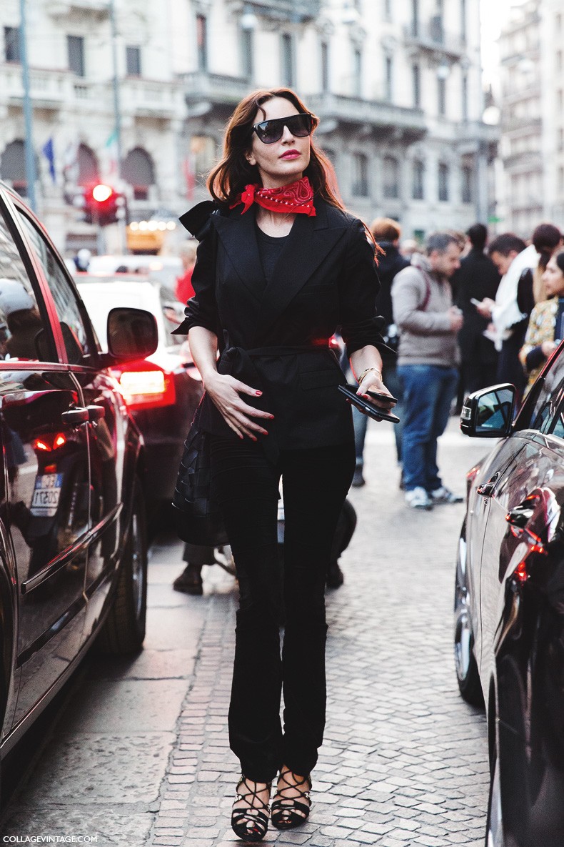 Milan_Fashion_Week-Fall_Winter_2015-Street_Style-MFW-Ece_Sukan-Bandana_Trend-