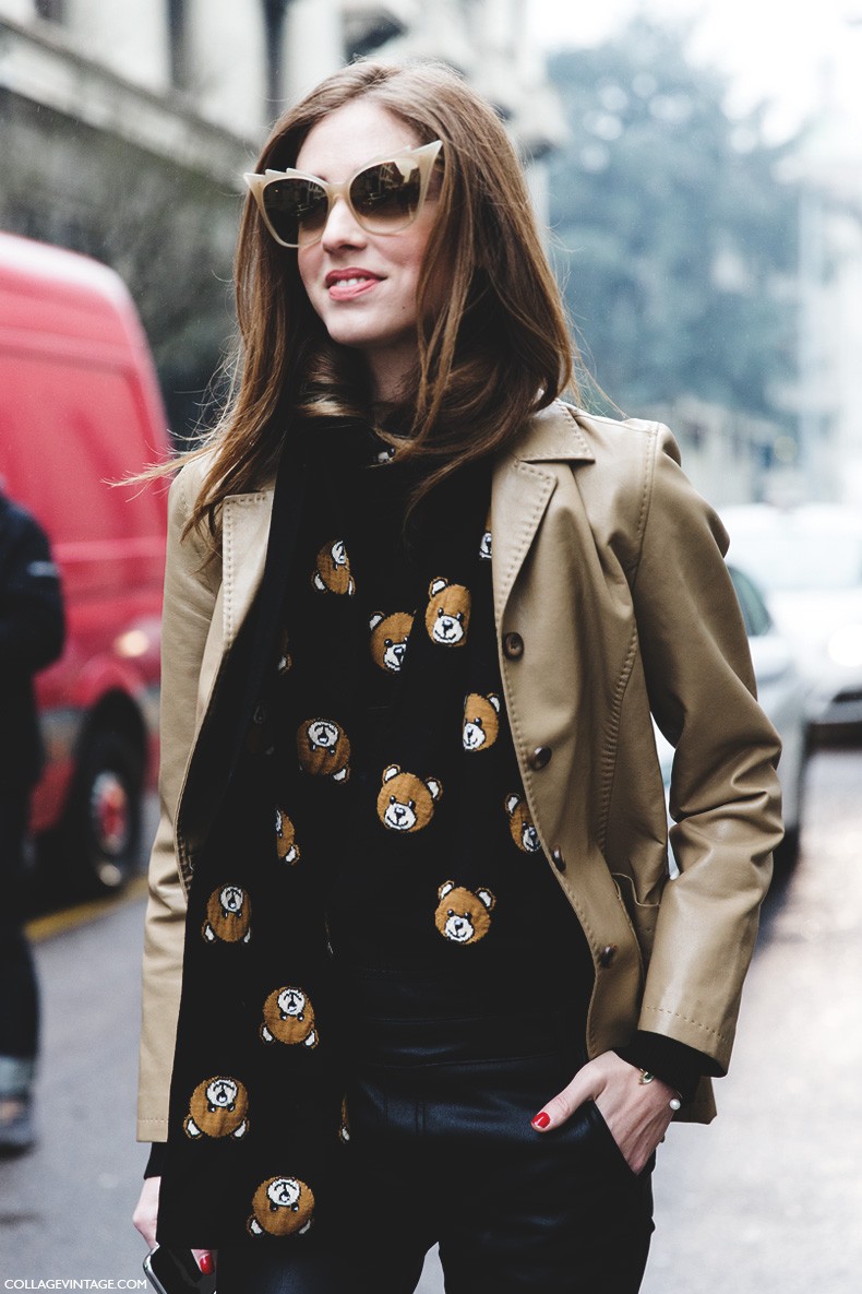 Milan_Fashion_Week-Fall_Winter_2015-Street_Style-MFW-chiara_Ferragni-Moschino_Teddy_BEar-