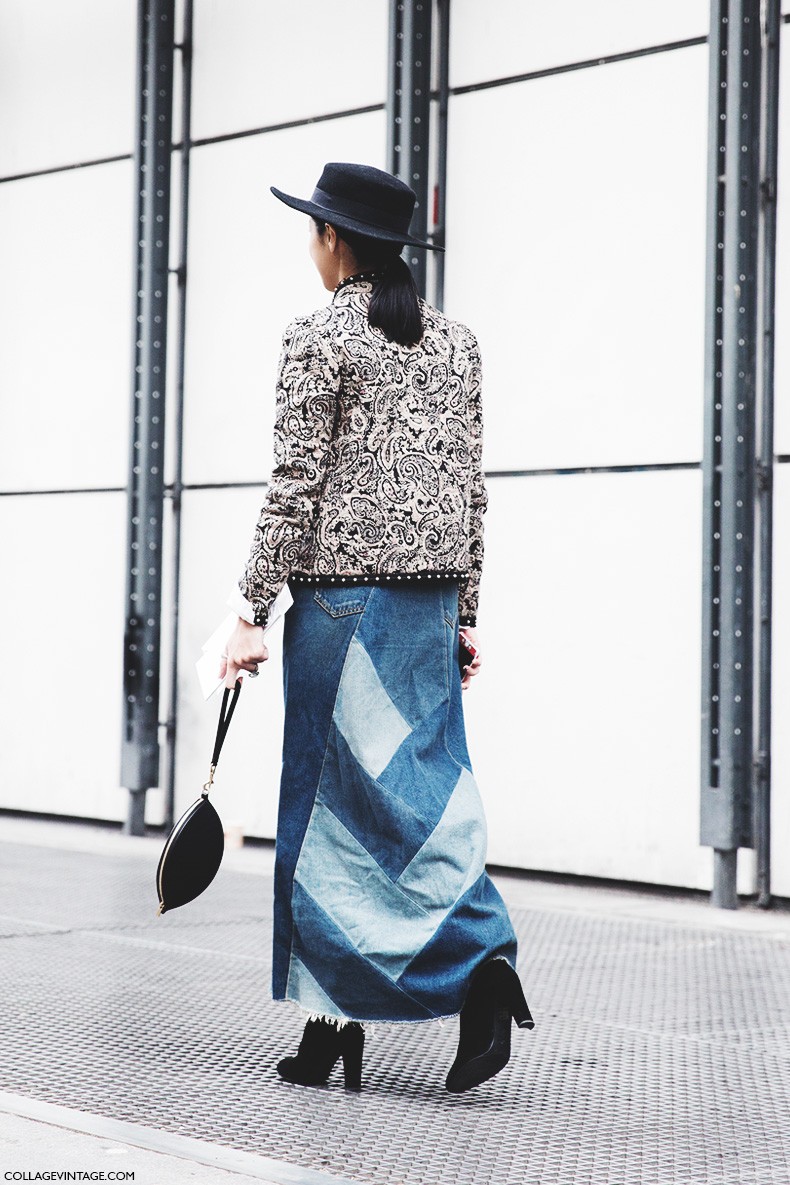 Paris_Fashion_Week-Fall_Winter_2015-Street_Style-PFW-Denim_Long_Skirt-