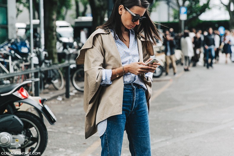 MFW-Milan_Fashion_Week-Spring_Summer_2016-Street_Style-Say_Cheese-Natasha_Goldenberg-Trench_Coat-Blue_Shirt-14