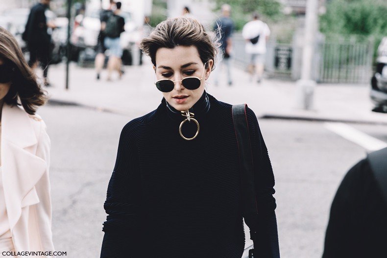 New_York_Fashion_Week-Spring_Summer-2016--Street-Style-Lacoste-Rounded_Ray_Ban_Gold_Necklace