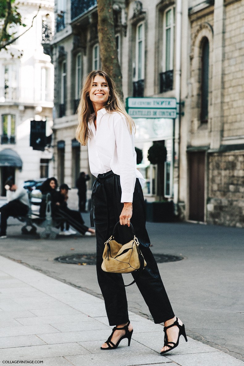 PFW-Paris_Fashion_Week-Spring_Summer_2016-Street_Style-Say_Cheese-Black_and_White-Loewe_Bag-