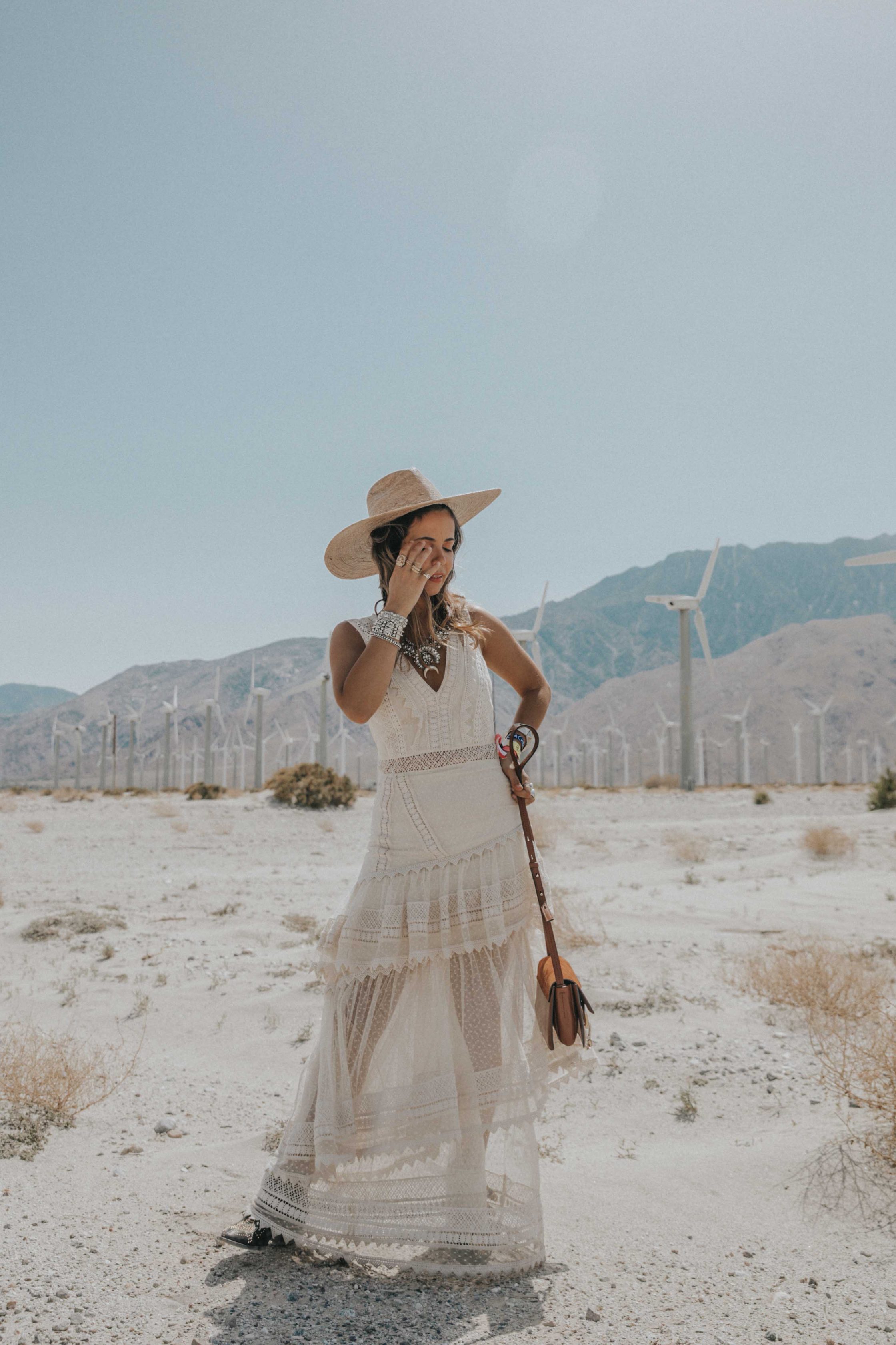 Collage Vintage at Coachella wearing a Long summer dress