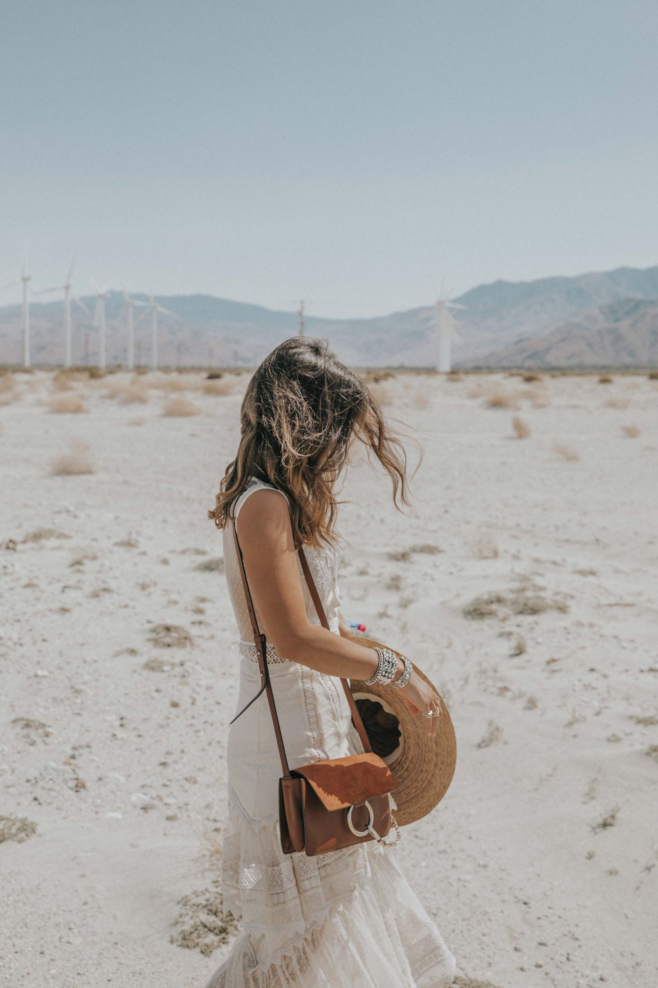 Collage Vintage at Coachella wearing a Long summer dress